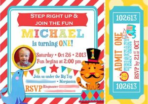 Carnival themed 1st Birthday Party Invitations Circus 1st Birthday Invitation Fisher Price Circus