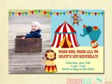 Carnival themed 1st Birthday Party Invitations Circus Carnival Birthday Invitation Circus Birthday