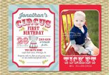 Carnival themed 1st Birthday Party Invitations Circus First Birthday Invitation Circus Birthday Invite