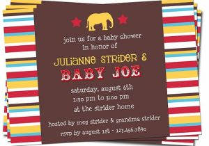 Carnival themed Baby Shower Invitations Circus themed Baby Shower Invitation