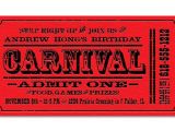 Carnival Ticket Birthday Party Invitations Carnival Birthday Invitations Ideas Bagvania Free
