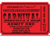 Carnival Ticket Birthday Party Invitations Carnival Ticket Birthday Party Invitations Announcement