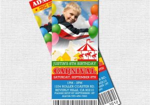 Carnival Ticket Birthday Party Invitations Carnival Ticket Invitations Circus Birthday Party by