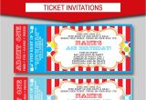 Carnival Ticket Birthday Party Invitations Editable Carnival Ticket Invitations Circus or Carnival