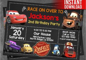 Cars Birthday Invitation Template Free Download Disney Cars Invitation Instant Download Disney Cars