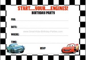 Cars Birthday Party Invitation Templates Free Disney Cars Birthday Party