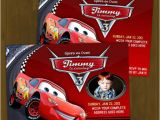 Cars themed Birthday Invitation Card Disney Cars Lightning Mc Queen Printable Birthday