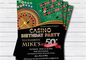 Casino Invites for Parties Casino 50th Birthday Invitation Adult Man Birthday Surprise