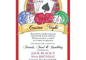 Casino Night Holiday Party Invitations Casino Birthday Invitations Paperstyle