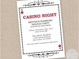 Casino Night Holiday Party Invitations Printable Casino Night Invitation Holiday Party by