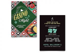 Casino Party Invitations Templates Free Casino Night Invitation Template Word & Publisher