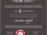 Casino Party Invitations Templates Free Red and Gray Feeling Lucky Dice Poker Night Invitation