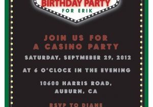 Casino theme Party Invitations Template Free Casino Birthdasy Party Invitation Printable Invitation by