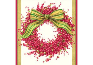 Caspari Christmas Party Invitations Caspari Berry Wreath Boxed Christmas Cards Paperstyle