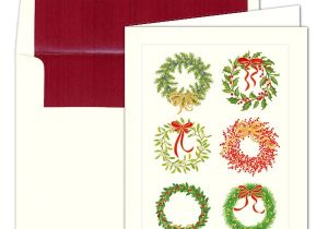 Caspari Christmas Party Invitations Caspari Christmas Wreaths Foil Christmas Cards Paperstyle
