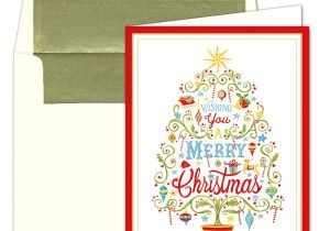 Caspari Christmas Party Invitations Caspari Merry Christmas Tree Foil Christmas Cards Paperstyle