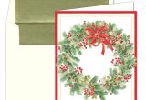 Caspari Christmas Party Invitations Caspari Personalized Wintergreen Wreath Christmas Cards
