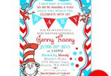 Cat In the Hat Baby Shower Invites Dr Seuss Baby Shower Invitation Card Cat In the Hat Baby