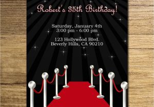 Celebrity Party Invitations Red Carpet Birthday Party Invitation Glam Hollywood