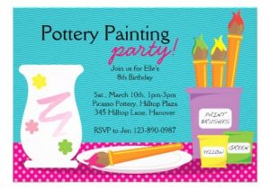 Ceramic Painting Party Invitations Pottery Painting Party Invitations 5 Quot X 7 Quot Invitation Card