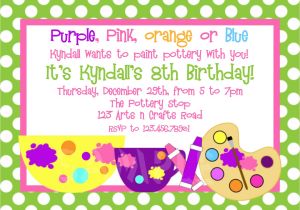 Ceramic Painting Party Invitations Printable Birthday Invitations Girls Pottery Painting Party