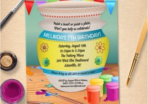 Ceramic Party Invitations Pottery Painting Birthday Party Invitation by Starstreamdesign
