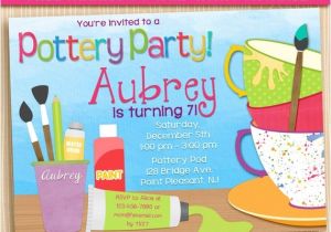 Ceramic Party Invitations Pottery Party Invitation Birthday Ceramics Digital
