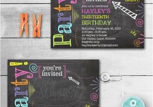 Chalkboard Birthday Invitation Template Free Birthday Invitation Chalkboard Invitation Neon Colors
