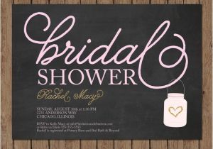 Chalkboard Mason Jar Bridal Shower Invitations Chalkboard Bridal Shower Invitation Mason Jar