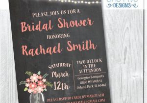Chalkboard Mason Jar Bridal Shower Invitations Chalkboard Bridal Shower Invitation with Mason Jars