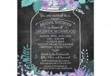 Chalkboard Mason Jar Bridal Shower Invitations Chalkboard Mason Jar Purple and Green Flowers Bridal