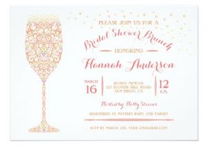 Champagne Brunch Bridal Shower Invitations Lacy Champagne Bridal Shower Brunch Invitation