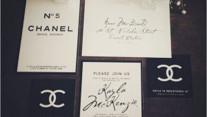 Chanel Inspired Bridal Shower Invitations Classy Black & White "coco Chanel Inspired Bridal Shower