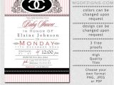 Chanel Party Invitation Template Printable Pink Chanel Inspired Baby Shower Invitation