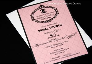 Chanel themed Bridal Shower Invitations Classic Coco Chanel Wedding Baby Bridal Shower Invitation