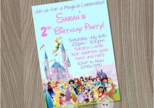 Character Birthday Party Invitations Disney Birthday Invitation Disney Girl Invitation by