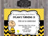 Charlie Brown Birthday Party Invitations Charlie Brown Invitation Charlie Brown Invite by