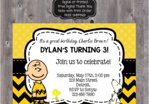 Charlie Brown Birthday Party Invitations Charlie Brown Invitation Charlie Brown Invite by
