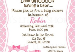 Cheap Baby Shower Invitation Cards Owl Sayings for Baby