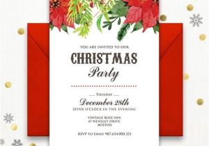 Cheap Christmas Party Invitations Items Similar to Poinsettia Christmas Party Invitation