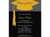 Cheap Grad Party Invites Black Gold Grad Cap Graduation Party Invitations Cheap