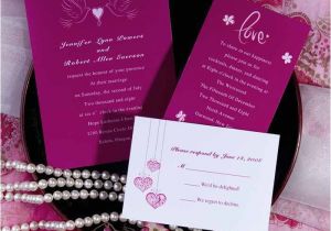 Cheap Love Bird Wedding Invitations Elegant Hot Pink Love Birds and Heart Wedding Invitations