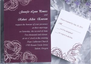 Cheap Plum Wedding Invitations Vintage Plum Rose Elegant Wedding Invitation Cards Online