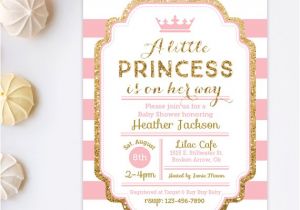 Cheap Princess Baby Shower Invitations Princess Baby Shower Invitation Pink and Gold Show and