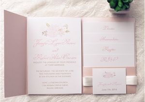 Cheap Wedding Invitation Kit Cheap Spring Pink Flower Pocket Wedding Invitation Kits