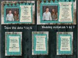 Cheap Wedding Invitations and Save the Dates Packages Teal Burlap Wedding Invitation Package Save the Date