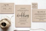 Cheap Wedding Invite Sets Kraft Wedding Invitation Printable Rustic Invitation Set