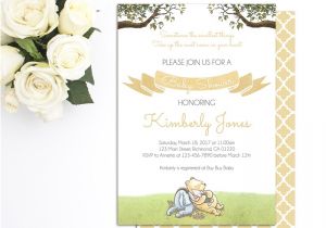 Cheap Winnie the Pooh Baby Shower Invitations Classic Winnie the Pooh Baby Shower Invitations
