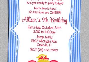 Cheerleading Birthday Party Invitations Custom Cheer Cheerleading Party Birthday Invitations Diy