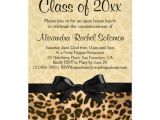 Cheetah Graduation Invitations Leopard Print with Bow Graduation Party Invitation 5 Quot X 7